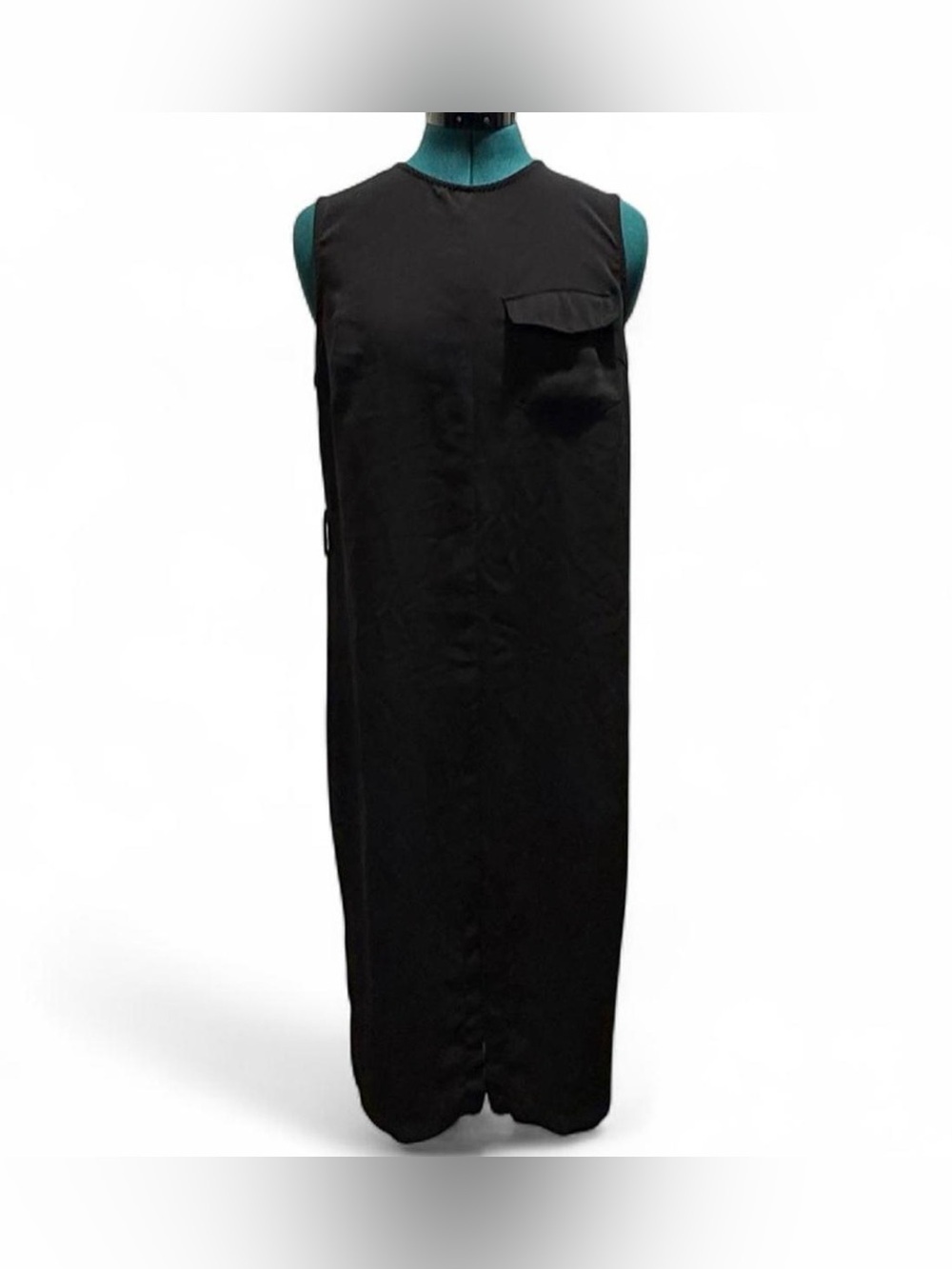 Who What Wear Black Sleeveless Maxi Dress with Chest Flap Pocket